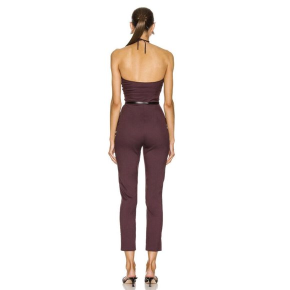 Zeynep Arcay Cotton Ruched Jumpsuit Brown - Picture 4 of 5